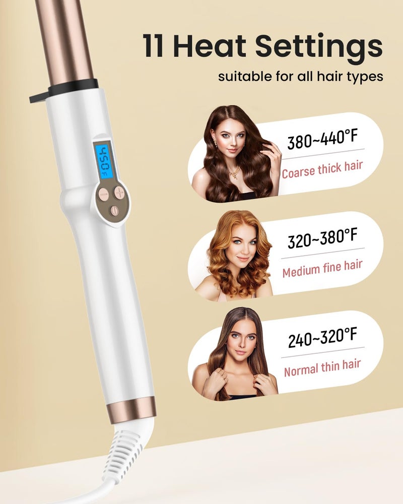 Hoson 1 Inch Extra Long Barrel Curling Wand, Ceramic Tourmaline Curling Wand Professional Dual Voltage with Adjustable Temperature - Image 5