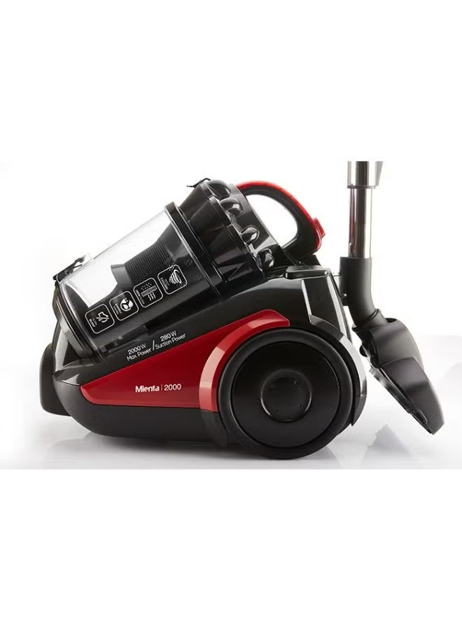 Mienta 2.5L Dust Bag Vacuum Cleaner with Filter, 2000W, Black and Red - VC19604B - Image 3
