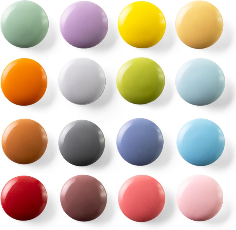 Sun Urs 16/9-Piece Cute Colorful Fridge Magnets – Glossy & Matte Finish Refrigerator Magnets for Whiteboard, Locker, Kitchen, Office – Strong Decorative Magnetic Stickers (16 Colors, Multi-Pack) - Image 1