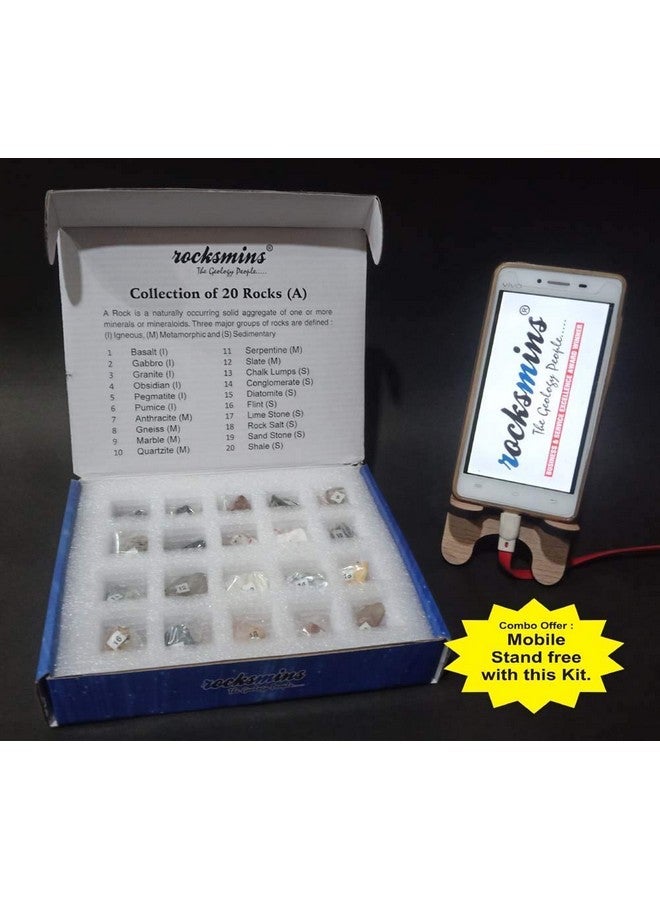 rocksmins Ro20Ptms Rocks Collection Set Of 20 + Free Mobile Stand For Students Of Online School Education - Image 2
