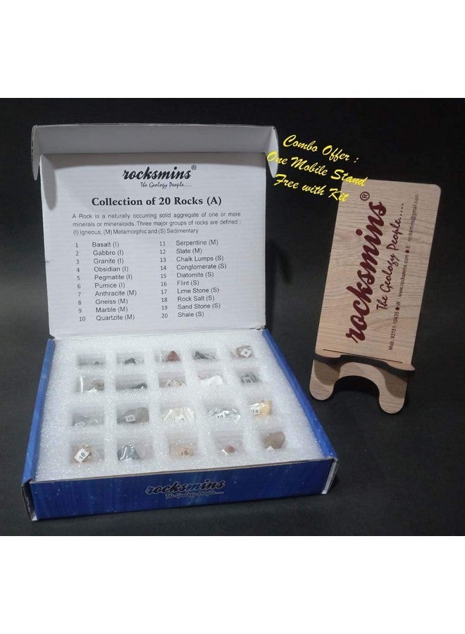 rocksmins Ro20Ptms Rocks Collection Set Of 20 + Free Mobile Stand For Students Of Online School Education - Image 1