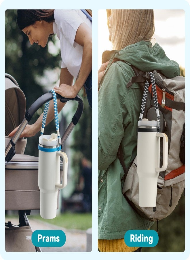 Soledea Water Bottle Handle Strap Compatible with Owala & Stanley Kids Cups, Hand-Woven Lanyards Silicone Water Bottle Sling, Carrier, Holder with Strap - Image 3