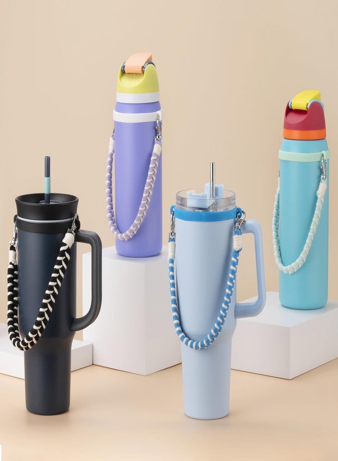 Soledea Water Bottle Handle Strap Compatible with Owala & Stanley Kids Cups, Hand-Woven Lanyards Silicone Water Bottle Sling, Carrier, Holder with Strap - Image 5