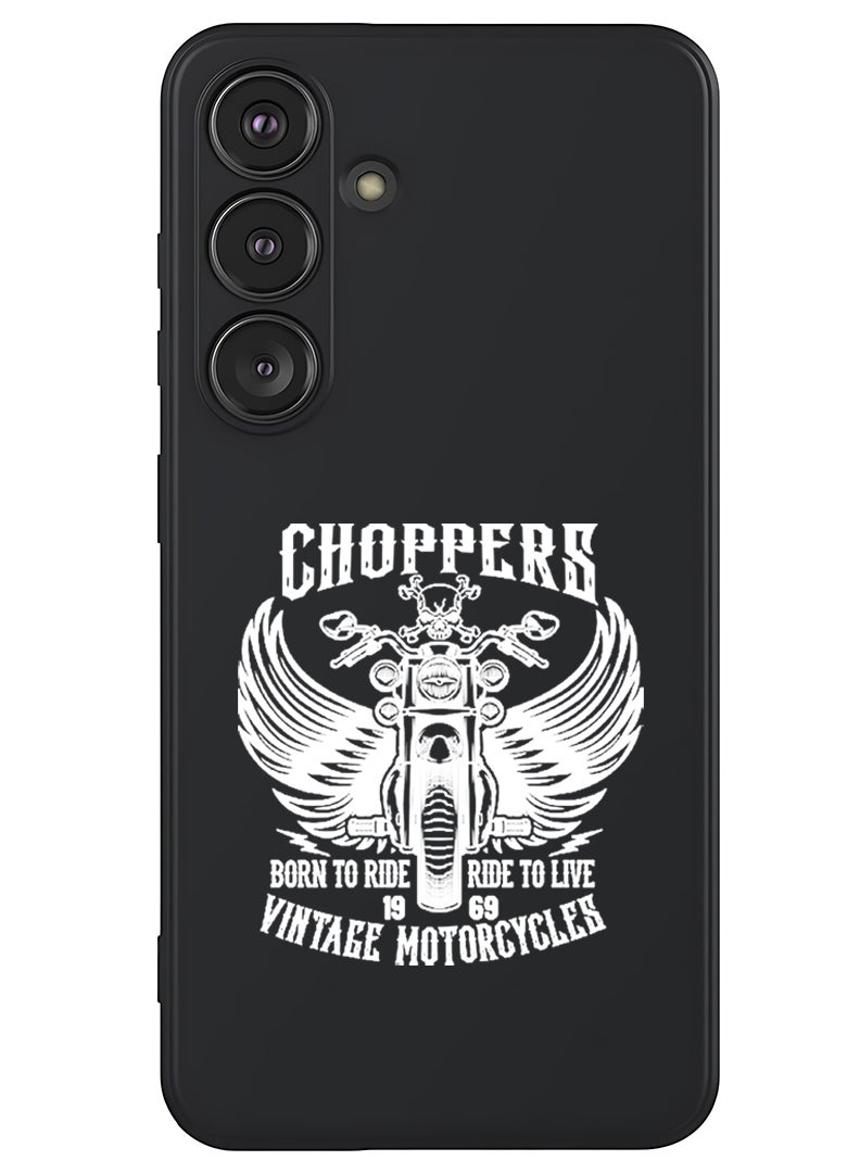 Theodor Protective Slim Fit Case Liquid Silicone Cover with Full Body Protection Anti-Scratch Shockproof Case For Samsung Galaxy S25 (Black) - Choppers - White - Image 1