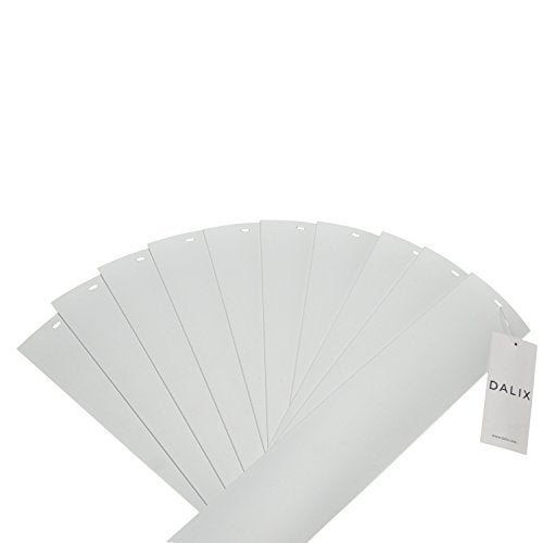 DALIX PVC Vertical Blind Replacement Slats Curved Smooth White 82.5 x 3.5 (10-Pack) - Image 1