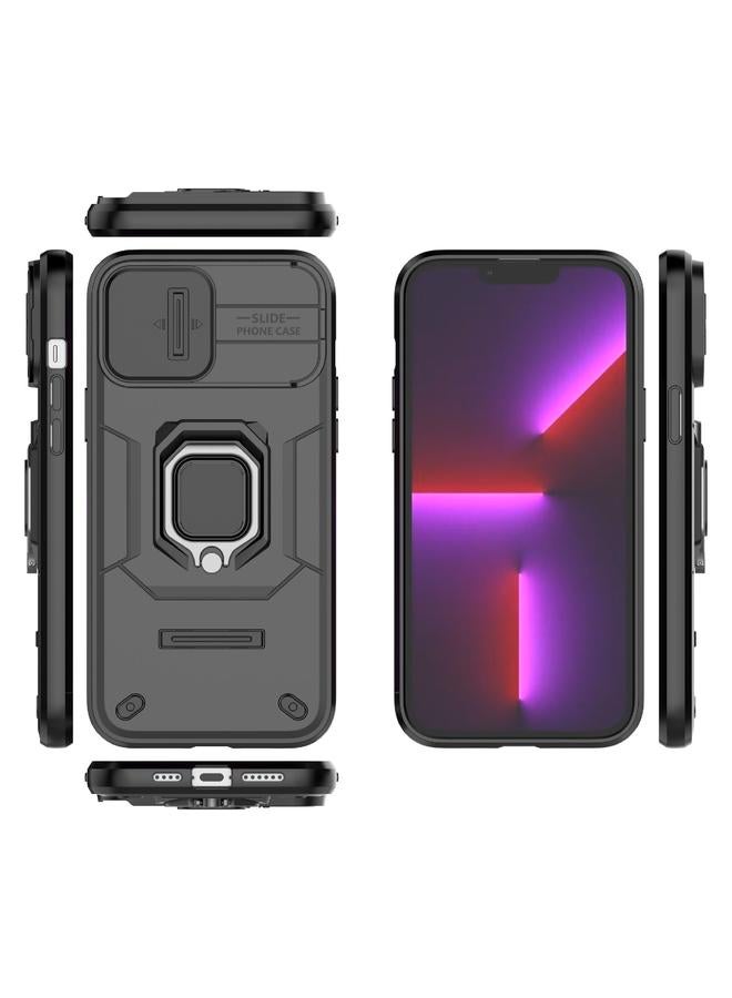 اس-توب جراب لهاتف iPhone 13 Pro Max منزلق مزود بدرع حماية من مادة TPU + PC جراب هاتف مقاوم للصدمات مع حامل - Image 2