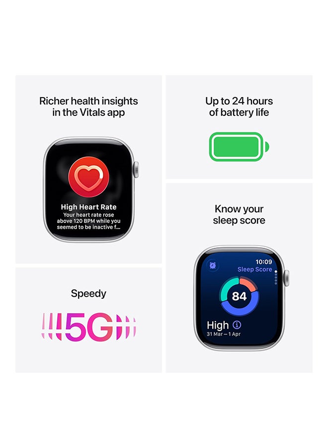 Apple Watch Series 11 GPS + Cellular 42mm (International Version) Space Grey Aluminium Case With Black Sport Band - M/L - Image 4