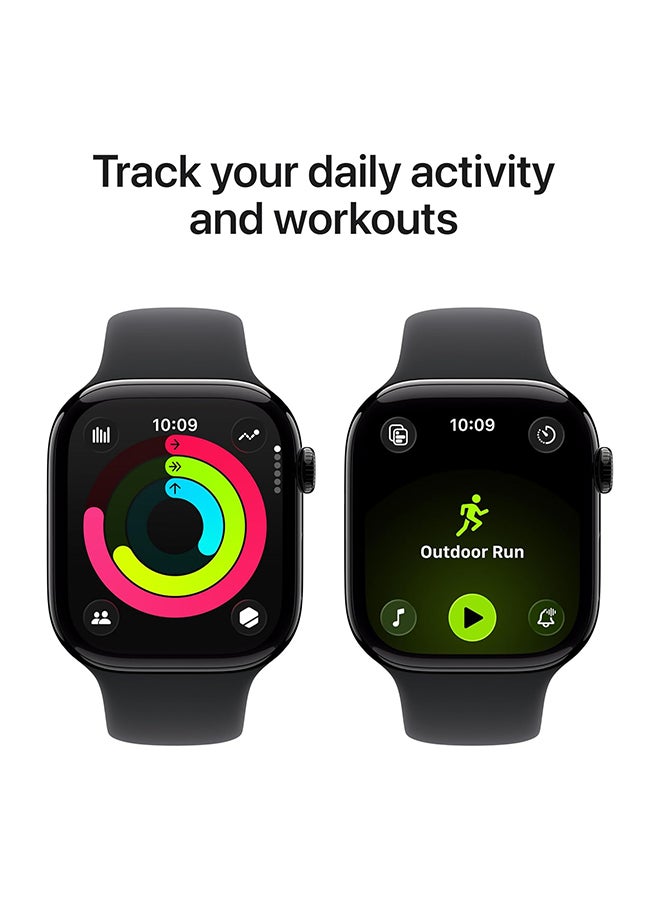 Apple Watch Series 11 GPS + Cellular 42mm (International Version) Space Grey Aluminium Case With Black Sport Band - M/L - Image 5