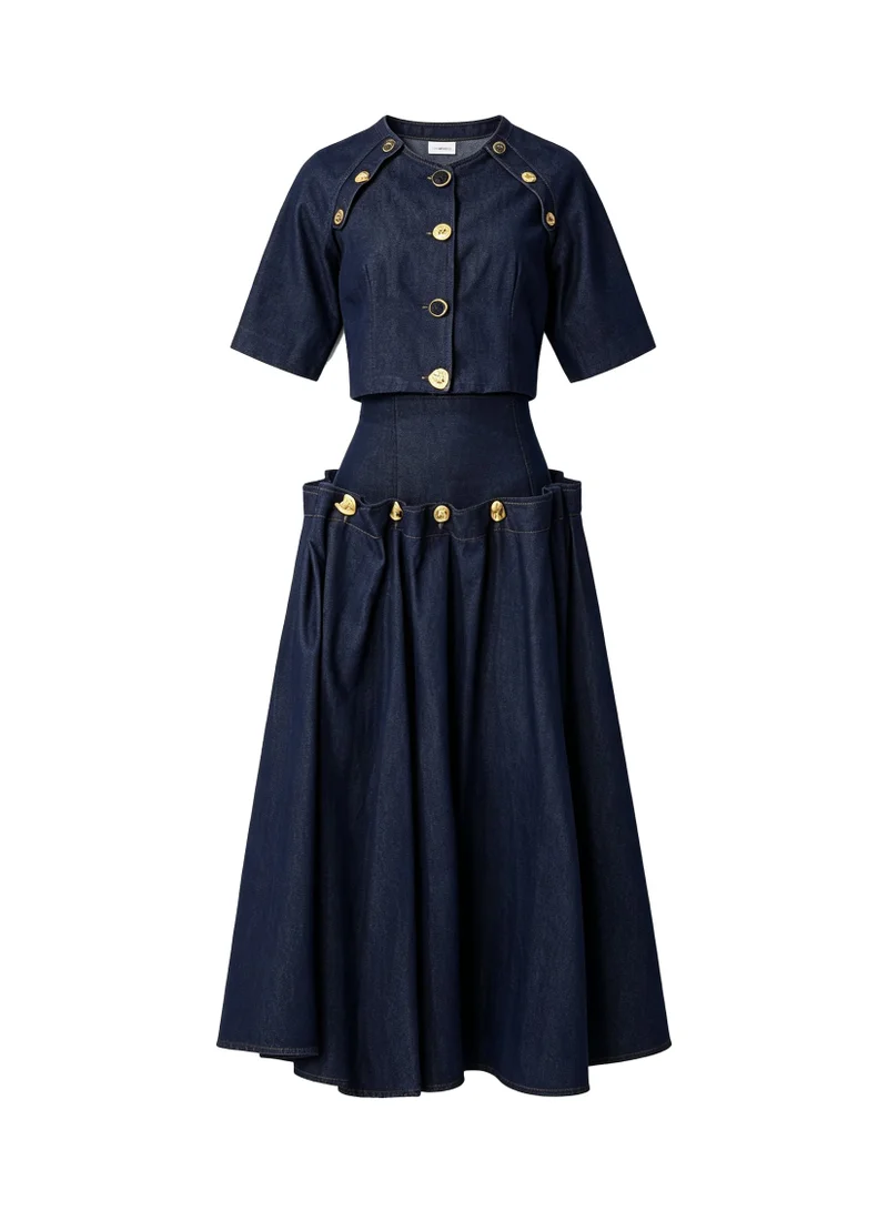Catchall  Carabelle Denim Button Midi Set for Women | Best Price UAE