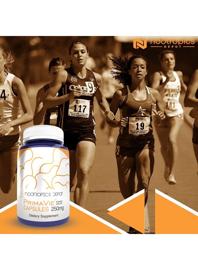 Nootropics Depot PrimaVie Shilajit Capsules | 250mg | 30 Count | Purified Extract | Ayurveda Supplement | Supports Mitochondrial Function + Boosts Endurance - Image 3