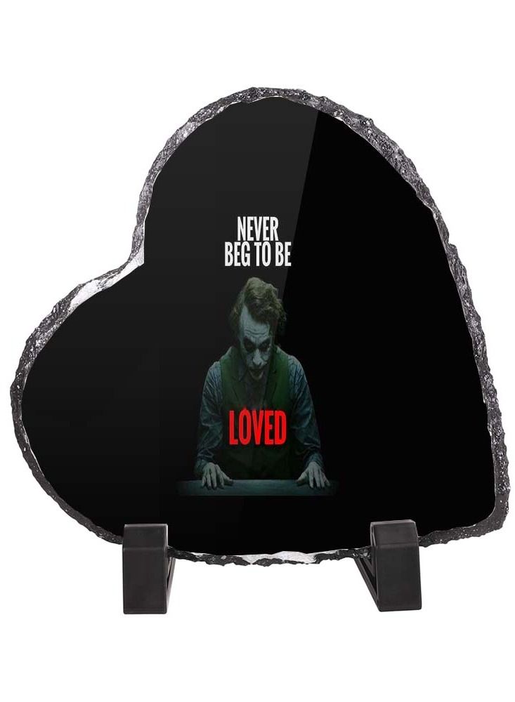 Service Zone Printed Heart Shape Marble Photo Frame for Table Top Never Beg To Be Loved 