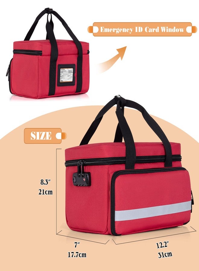 CURMIO Pill Bottle Organizer, Medicine Bag with Lock for Prescription Bottles and First Aid Kits, Red (Patented Design) - Image 5
