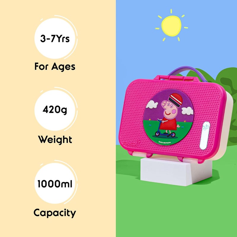Rabitat Peppa Pig MUNCHBEE Bento Lunch Box Follow Me | 2 Years Brand Warranty | Tiffin Box for School Kids | Lunch Box for Kids Boys | Tiffin Box for School | ISI Certified | 1000 ml - Image 2