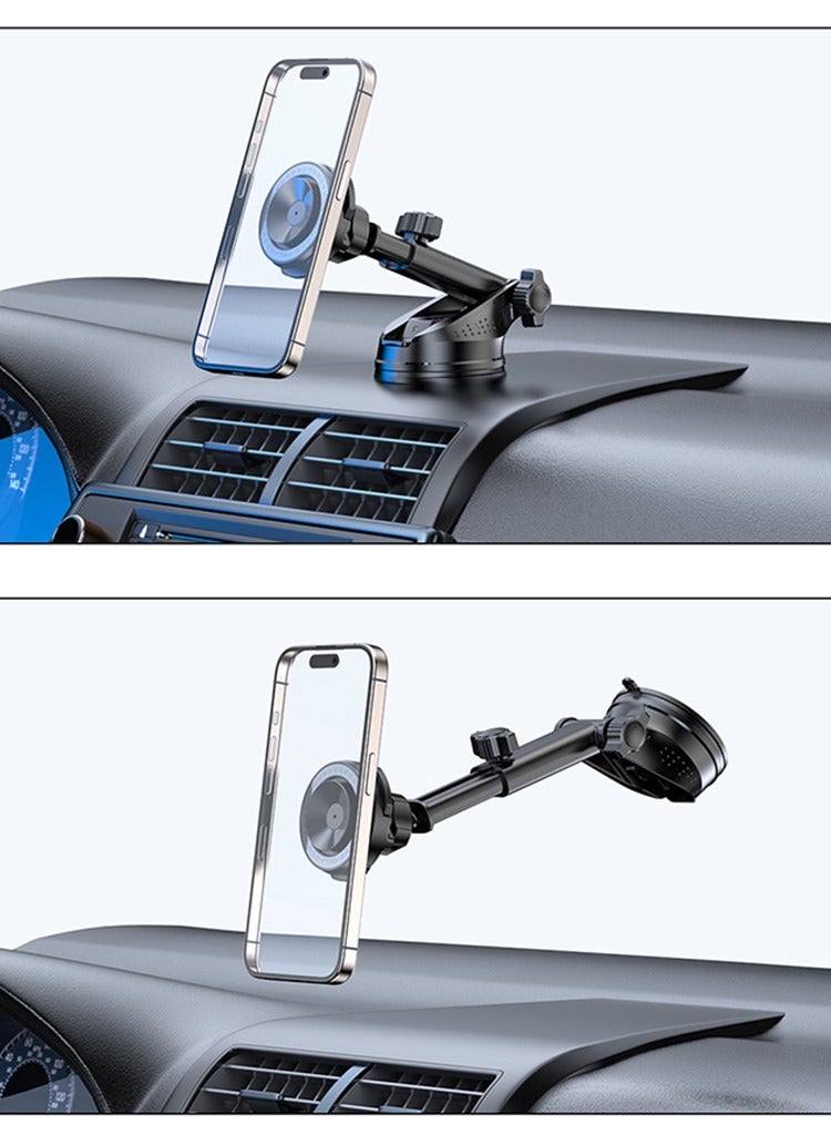 وي وي لابز حامل هاتف مغناطيسي للسيارة مع تثبيت مزدوج Air-Mag وقاعدة شفط قوية، VYVY Labs - أسود - Image 3