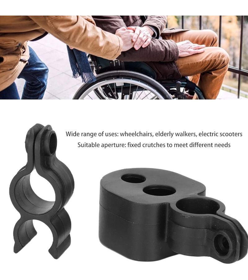 Black 2pcs Universal Cane Holder Durable Cane Stand Accessories - Image 1