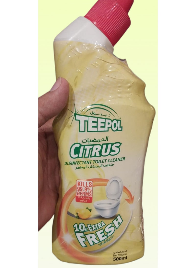 Teepol Toilet Cleaner Extra Fresh Citrus Disinfectant 500 ML - Image 2