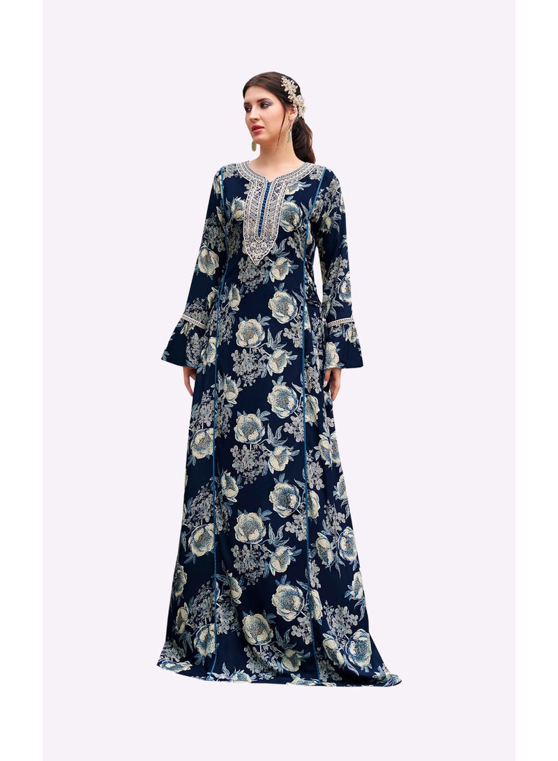 Sara Arabia Flower Print Jalabiya - Image 1