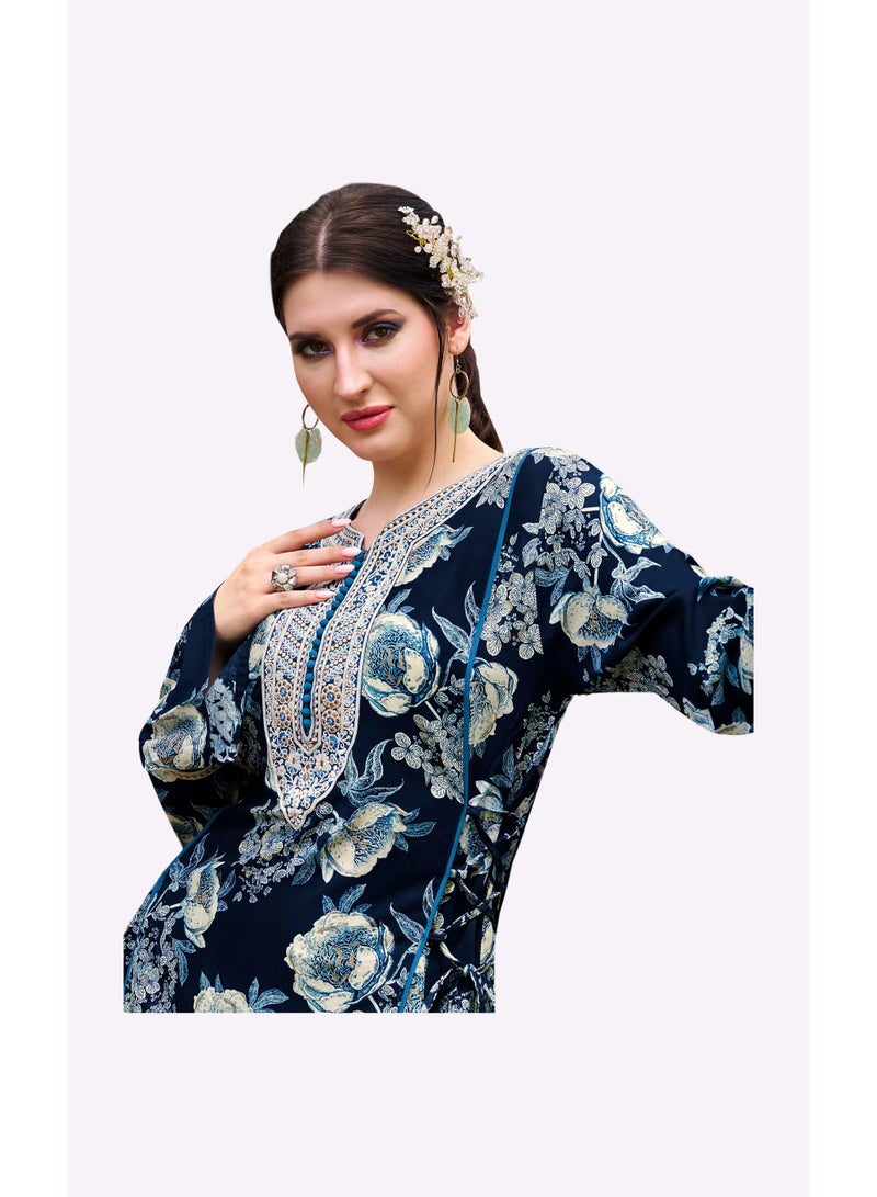 Sara Arabia Flower Print Jalabiya - Image 2