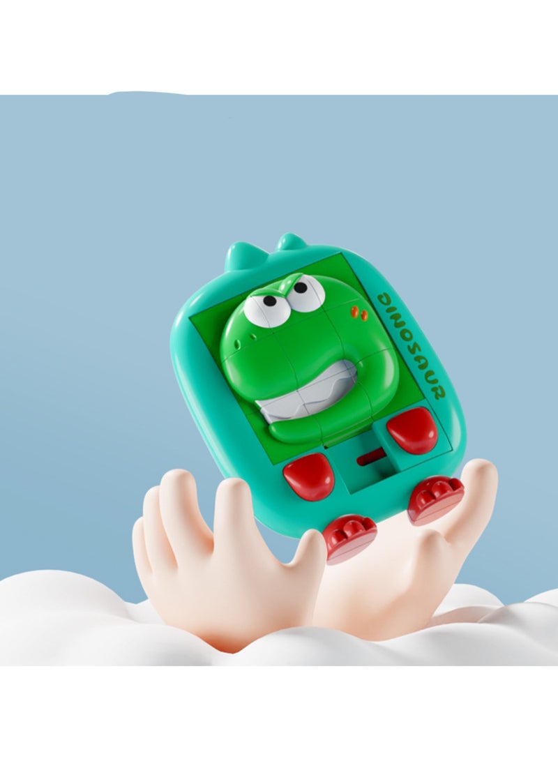 Baby Educational Toys 3d Sliding Puzzle Cartoon Animals Huarongdao Children'S Toys 3-5 Years Old (Green Dinosaur)  - Image 2