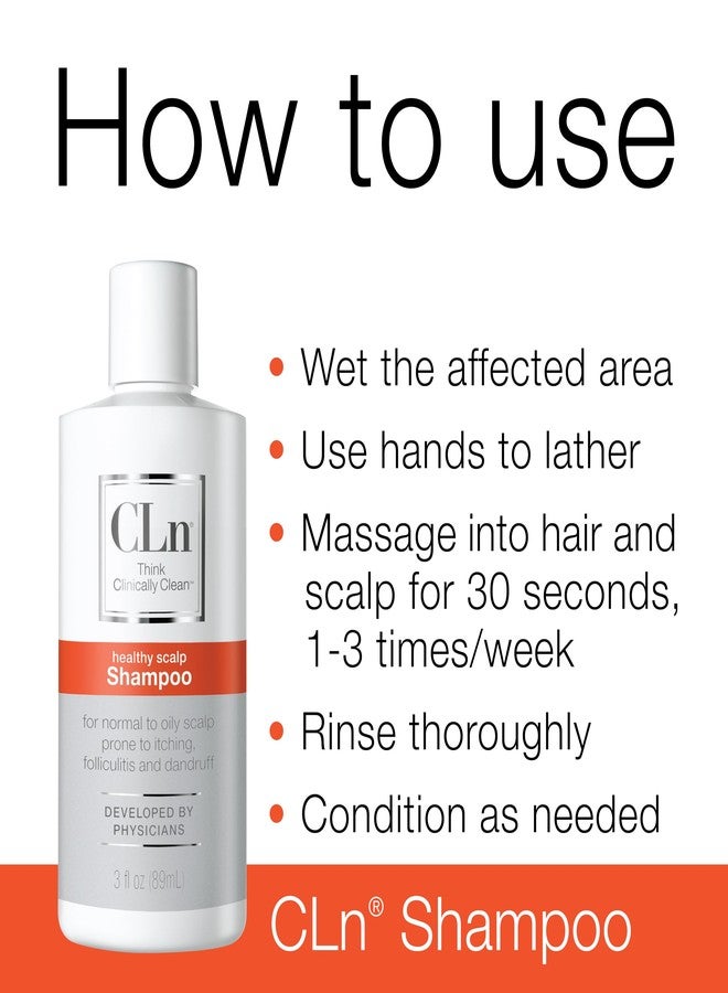 cln شامبو CLn مع حمض الساليسيليك - 3 أونصة سائلة، شامبو م clarifying مضاد للقشرة للشعر الدهني، فروة رأس حاكة أو متقشرة عرضة للقشرة، التهاب الجريبات الشعرية & التهاب الجلد الدهني، تركيبة مضادة للحساسية - Image 4