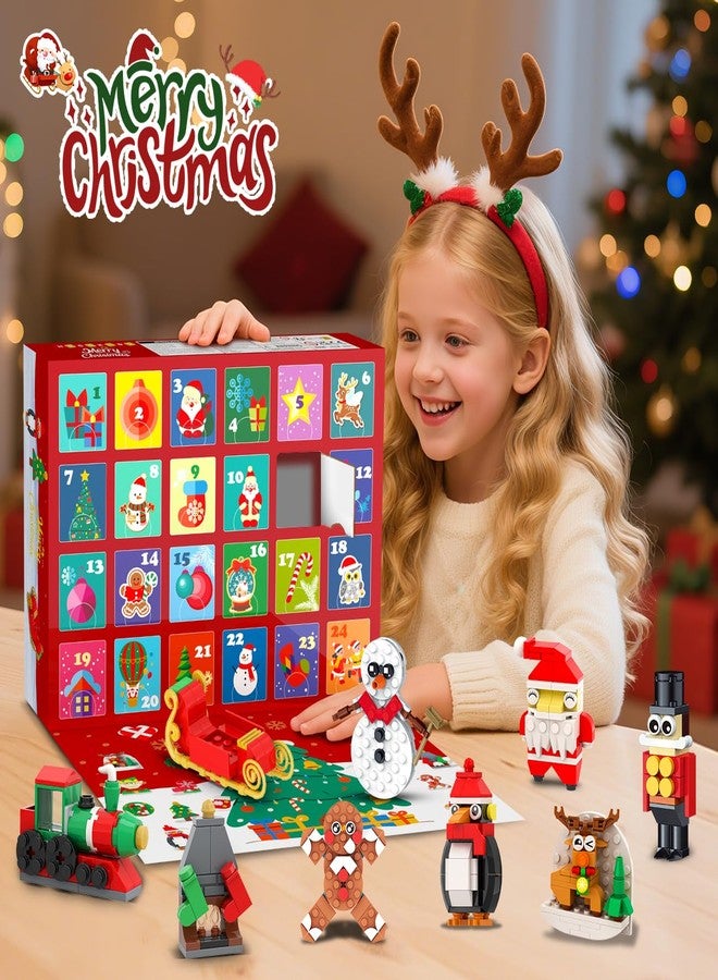 Hogokids تقويم هوجوكيدز لعيد الميلاد 2025 مغناطيسات الثلاجة زينة مجموعة بناء، تقويم العد التنازلي لمدة 24 يوم مغناطيسي لبناء الكتل لزينة عيد الميلاد على الثلاجة هدية للبالغين والأطفال الأولاد - Image 2