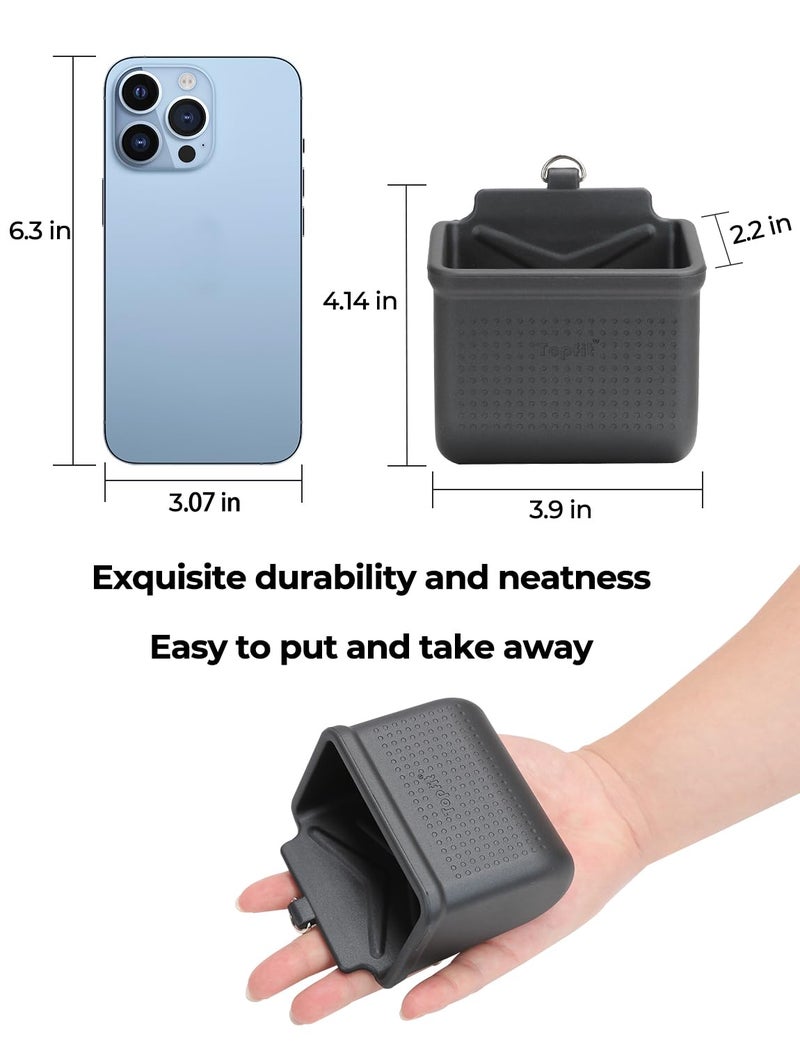 BMZX Car Air Vent Storage Bag Organizer Pocket Sunglass Holder Car Mount Phone Holder Coin Key Card Case Organizer with Hook- Black - Image 2