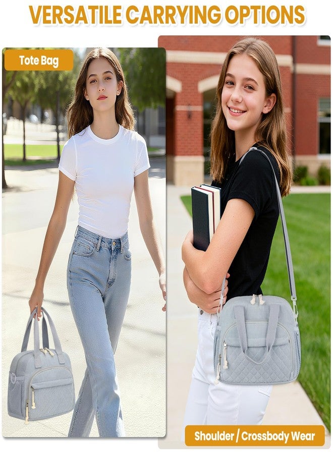 ELONGRIVER Insulated Lunch Bag for Women, Kids Girls, Light Blue - Image 2