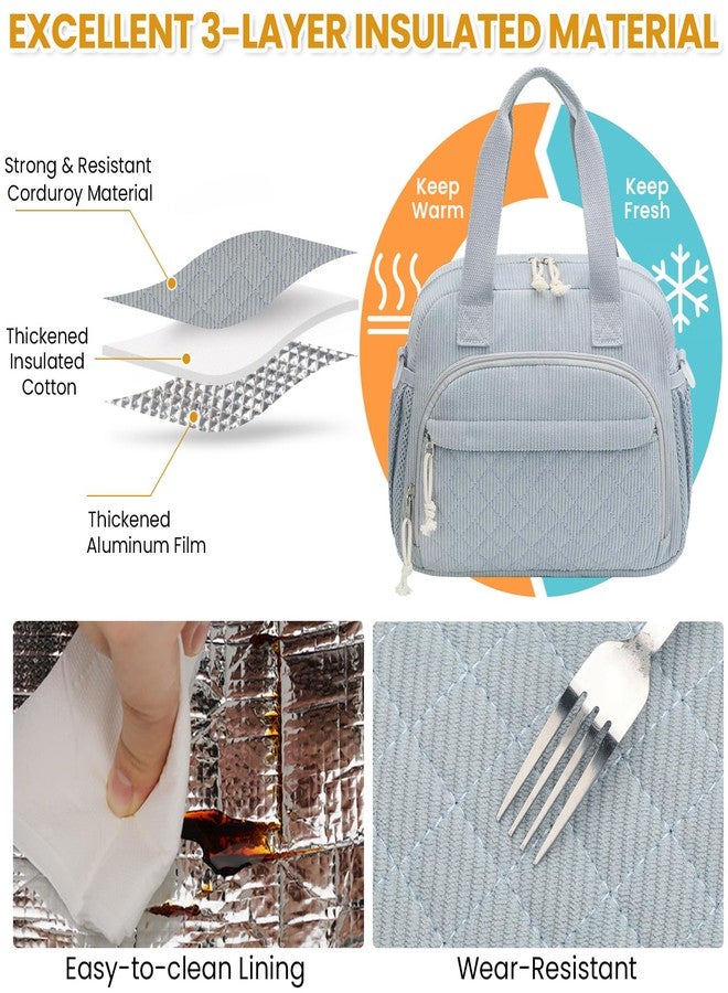 ELONGRIVER Insulated Lunch Bag for Women, Kids Girls, Light Blue - Image 4