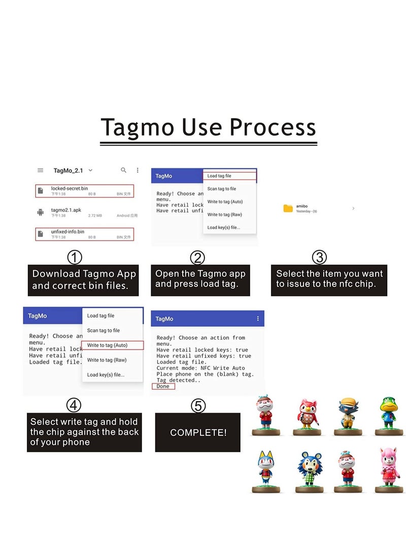 NFC 215 Coin Card NTAG 215 Coin Tags Compatible with TagMo Amiibo and All NFC Phone and Devices 504 Bytes Memory Round 25mm 10 Pieces