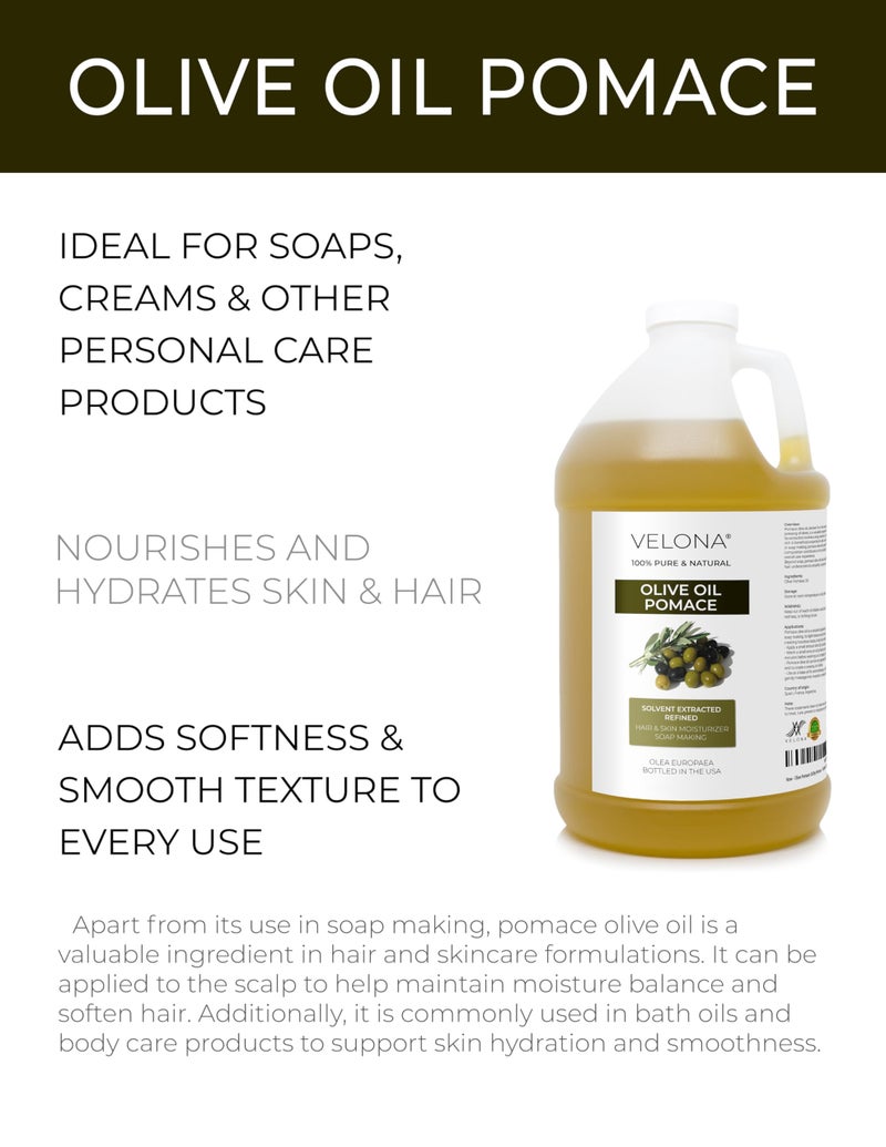 velona Olive Pomace Oil 64 Fl Oz | 100% Pure and Natural Carrier Oil | Refined | Skin, Hair, Body & Face Moisturizing | Use Today - Enjoy Results. - Image 2