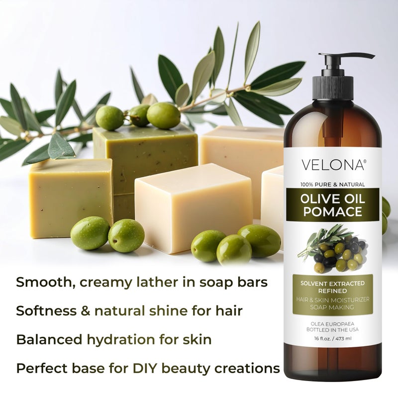 velona Olive Pomace Oil 64 Fl Oz | 100% Pure and Natural Carrier Oil | Refined | Skin, Hair, Body & Face Moisturizing | Use Today - Enjoy Results. - Image 4