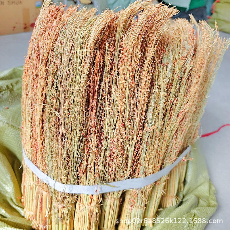Sorghum Seedling Grass Cooking Broom Iron Pot Brush Non-coconut Palm Kitchen Wash Pot Long Handle Brush Bowl Brush Old-fashioned Stove Brush Pot Brush Red Sorghum Pan Pan brush Red Sorghum Pan Pan brush