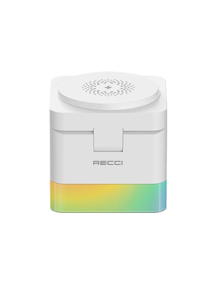 Recci 4-in-1 Portable Wireless Charging Cube – 15W Fast Magnetic Charger for iPhone, AirPods, Apple Watch & More | Multi-Device ABS+PC Charger with 5V/3A, 9V/3A Input & 15W/10W/7.5W/5W Output  - Image 3