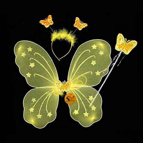 Sage Square Fairy Butterfly Wings Costume for Baby Girl, Yellow - Image 3