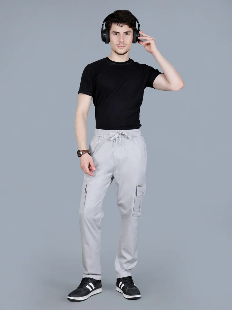 Fort Collins Fort Collins Men Solid Cargo Pants with Drawstring