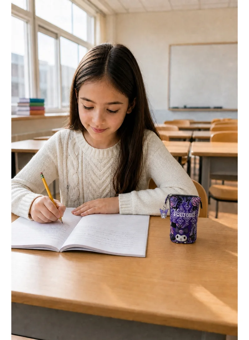 Sanrio purple Sanrio Kuromi Toddler Pencil Case | Pop-Up Standing Pencil Pouch for Kids | Cute Kuromi School Stationery Organizer | Portable Zipper Pencil Holder for School & Travel for Women | Best Price UAE