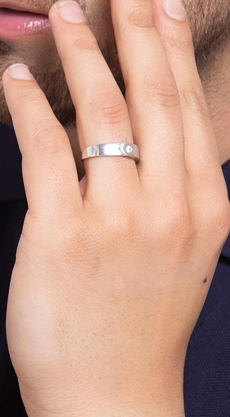 CLARA خاتم ناري قابل للتعديل من الفضة الإسترلينية النقية 925 | هدية للرجال والأولاد | تشطيب غير لامع جزئي - Image 4