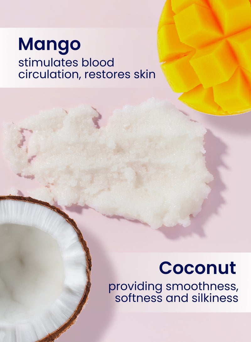 تاش مقشر جسم فلاريو "WHITE MOON". يغذي البشرة بعمق، ويمنحها النعومة والليونة والملمس الحريري، يحفّز الدورة الدموية وعملية تجديد البشرة، 300 مل. - Image 2