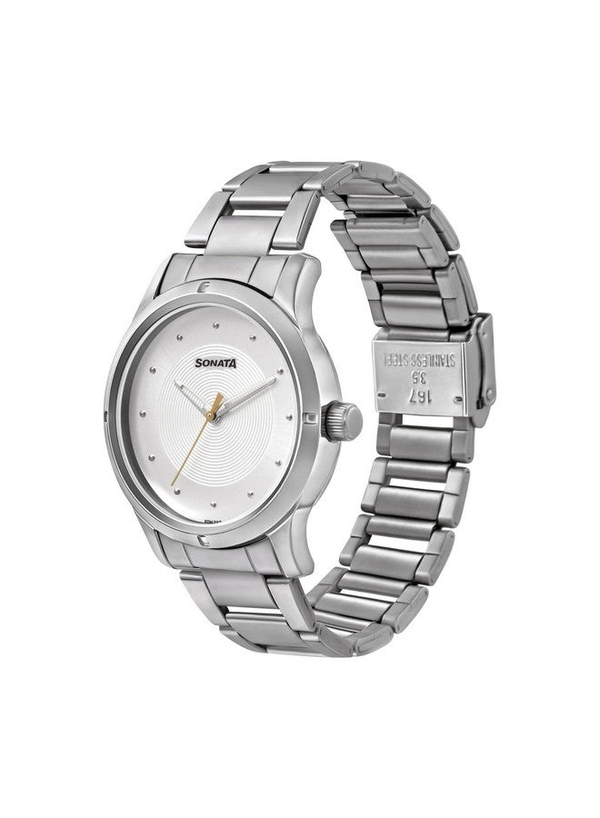 Sonata Women of Steel Silver Dial Metal Strap Watch for Women-NS8183SM02 - Image 4