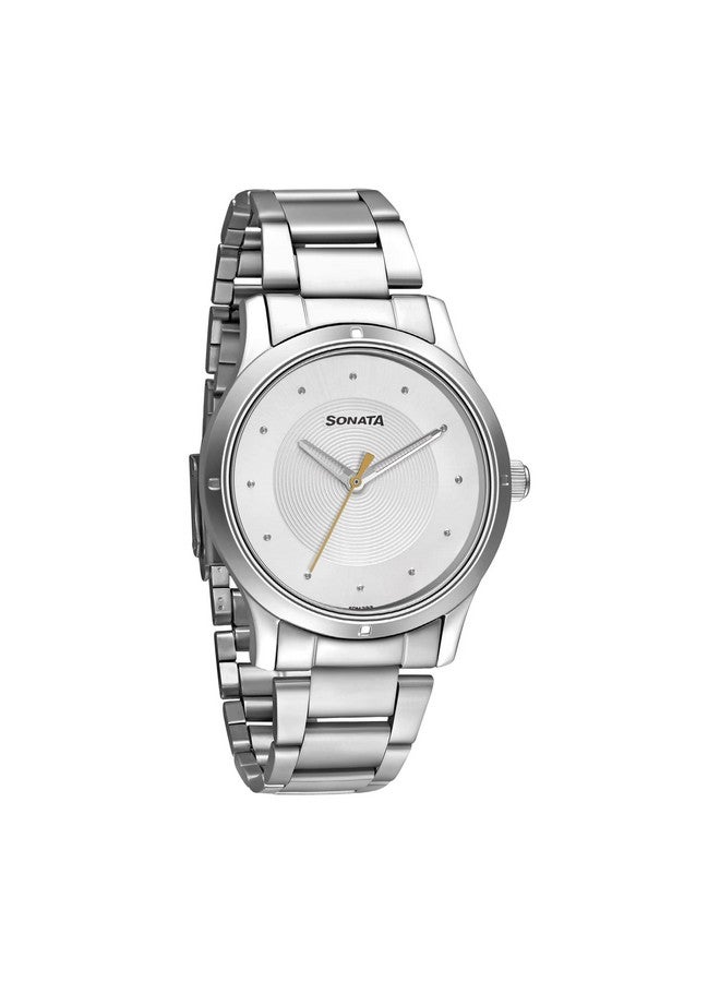 Sonata Women of Steel Silver Dial Metal Strap Watch for Women-NS8183SM02 - Image 1