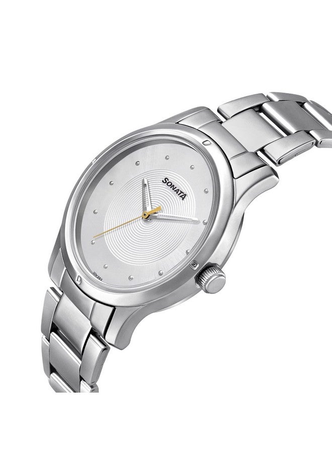 Sonata Women of Steel Silver Dial Metal Strap Watch for Women-NS8183SM02 - Image 3