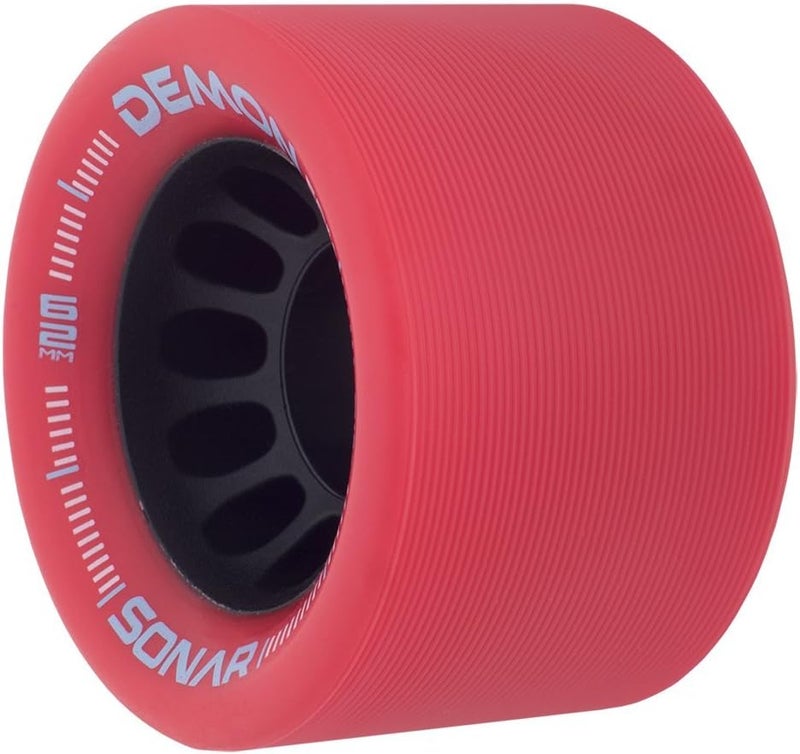 Riedell Demon EDM Roller Skate Wheels - 4 Pack of 43mm x 62mm Wheels | Red 95A - Image 1