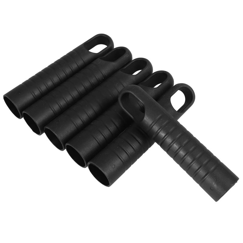 6pcs Black 25mm Mop And Broom Handle Replacement End Caps Grips Sleeve Set For Home Cleaning Tools - Image 2