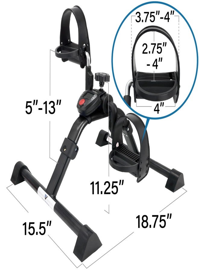 Vaunn Under Desk Bike Pedal Exerciser Ergometer with LCD Display - Mini Pedal Exerciser for Arm & Leg Workout, Folding Desk Cycle for Home Office, Physical Therapy & Low Impact Cardio - Image 5