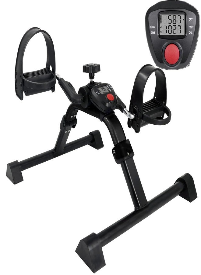 Vaunn Under Desk Bike Pedal Exerciser Ergometer with LCD Display - Mini Pedal Exerciser for Arm & Leg Workout, Folding Desk Cycle for Home Office, Physical Therapy & Low Impact Cardio - Image 1