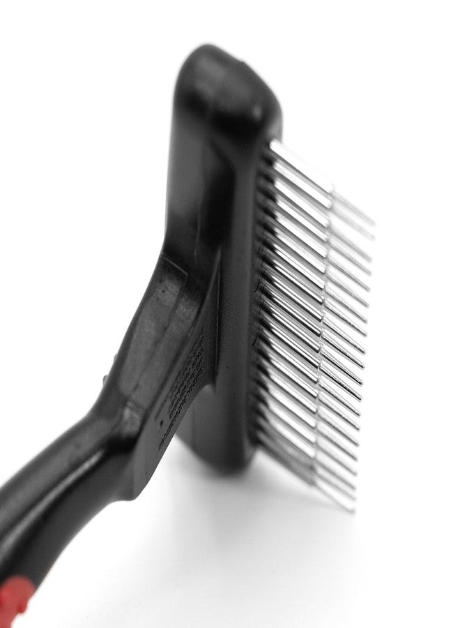 Jeffers Pet Magic Spring Undercoat Rake for Dogs & Cats, Pet Deshedding Brush, Undercoat Hair Removal Rake, Grooming Tool for Detangling, Removing Fur & Mats, Red Black Handle - Single Row 20 Pins - Image 3