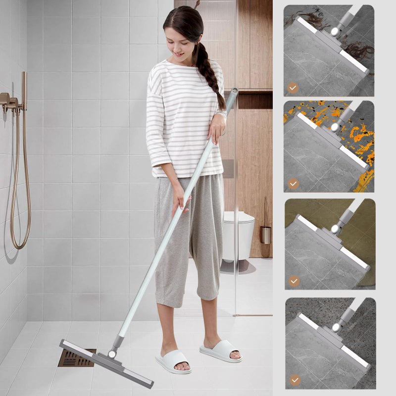 BSMstone Squeegee Broom for Floor Shower Squeegee with Long Handle Rubber Wiper for Bathroom Tile Shower Glass Car Window Deck Patio Cleaning - Image 2