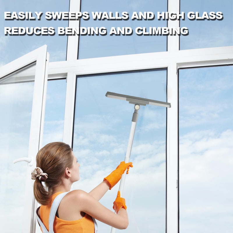 BSMstone Squeegee Broom for Floor Shower Squeegee with Long Handle Rubber Wiper for Bathroom Tile Shower Glass Car Window Deck Patio Cleaning - Image 3