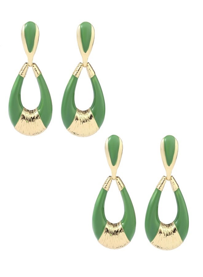 SALTY Pack of 2 Gilded Luxury Gold Earring for Women | Stylish Fashion Jewellery | Accessories for Girls | Minimal Jewelry | Ideal for Gifting | Marriage, Birthday | Gift for Valentine Day - Image 1