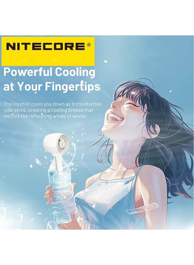 NITECORE izzcool 10 Handheld Air Conditioner Fan EDC Portable Cooling Spray Mini Fan USB-C Rechargeable Mist Cooler - Image 3